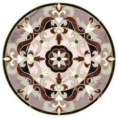 Fototapeten Luxury Pink and Gold Marble Mosaic Classic Pattern © kronalux