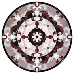 Deurstickers Luxury Pink and Maroon Marble Mosaic Classic Pattern © kronalux