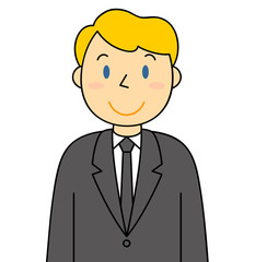 黒いスーツの外国人男性 笑顔