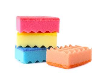 Sponges cleaning kit isolated on white background