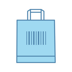 Shopping bag with barcode color icon