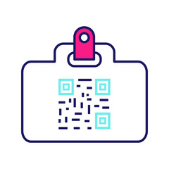 Obraz premium QR code identification card color icon