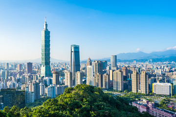 Beautiful landscape and cityscape of taipei 101 building and architecture in the city - 239292766