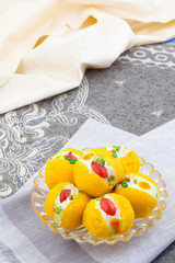 Indian Delicious Bengali Sweet Food Also Know as Bangla Sweet or Bengali Dessert Made From Syrup, Cream, Milk, Khoya or Flavour