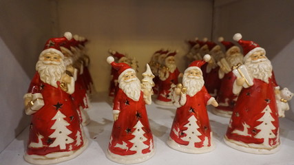 Santa claus christmas decorations, toys, puppets