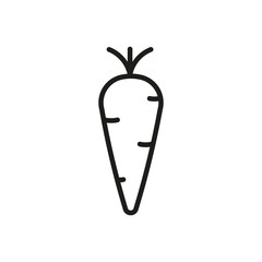 Carrot outline icon, vegetable symbol, healthy food vector sign isolated on white background, root vegetable