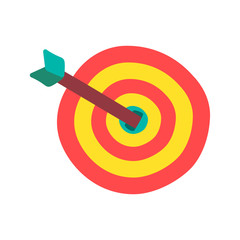 Target with arrow flat color illustration