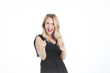 Beautiful woman on wihte background.