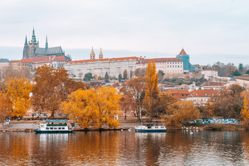 panoramic view of mala strana district in prague, czech reoublic