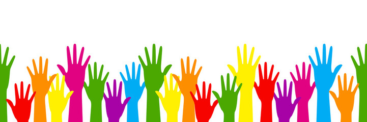 Bunte Hände, Banner