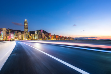 traffic in the city at night