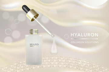 Beauty product, white cosmetic container with advertising background ready to use, luxury skin care ad. illustration vector.