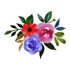 Fototapeta premium watercolor flower floral ornament art