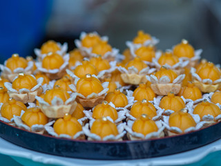 Close-up Of Thai Sweet Dessert (Kanom Jamongkut).