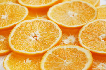 Orange Fruit Cut to Pieces. Pattern of Orange Slices, Natural Background