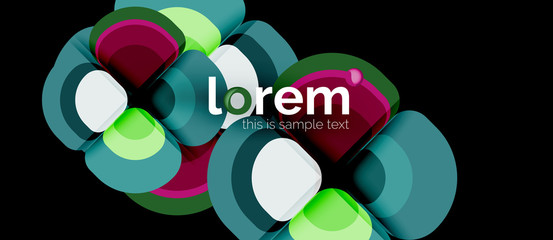 Round triangles geometric shapes composition