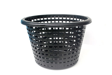 Black basket  white background.
