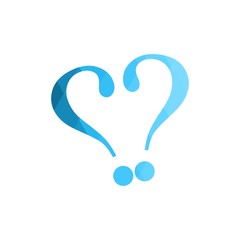 Geomatric hearts love vector icon. Heart icon set vector. Blue low poly style. - Vector