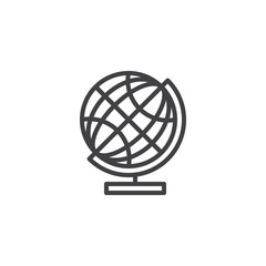 World globe outline icon. linear style sign for mobile concept and web design. Globe grid simple line vector icon. Education symbol, logo illustration. Pixel perfect vector graphics