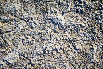 Sea salt on the shore of a salty lake on the island of Cyprus