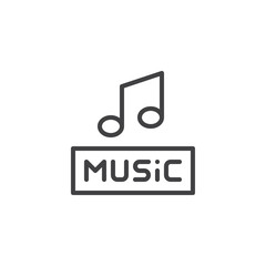 Music note outline icon. linear style sign for mobile concept and web design. Musical note simple line vector icon. Symbol, logo illustration. Pixel perfect vector graphics