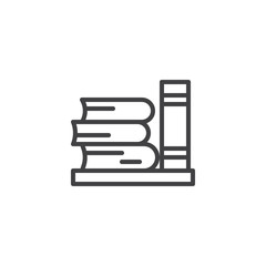 Library books outline icon. linear style sign for mobile concept and web design. Stack of books simple line vector icon. Education Symbol, logo illustration. Pixel perfect vector graphics