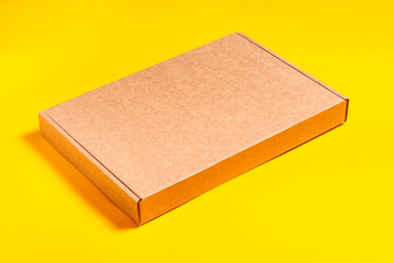 Fototapeta premium Empty new brown cardboard box