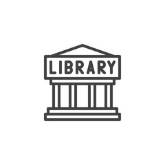 Library building outline icon. linear style sign for mobile concept and web design. Public library simple line vector icon. Symbol, logo illustration. Pixel perfect vector graphics