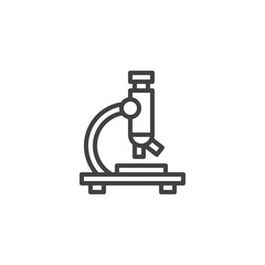 Microscope outline icon. linear style sign for mobile concept and web design. Laboratory microscope simple line vector icon. Research Symbol, logo illustration. Vector graphics