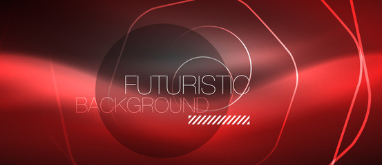 Black and glowing color lines neon design, magin techno template background