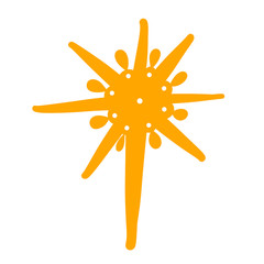 Shining Christmas star, yellow silhouette, tidings of the Savior