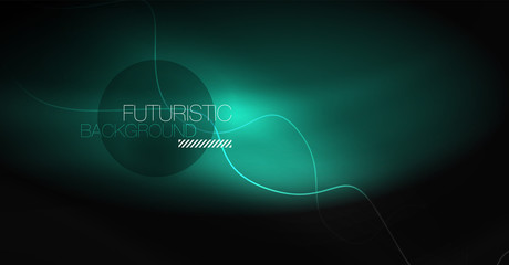 Neon lines wave background. Abstract composition