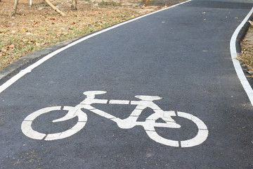 bicycle path at the park.