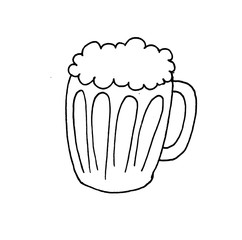 illustration of a thick frothy beer mug