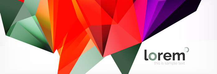 Vector colorful geometric triangle background, crystal banner design