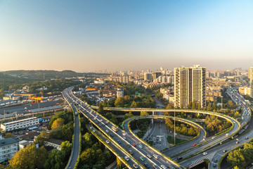 Fototapeta premium panoramic city skyline