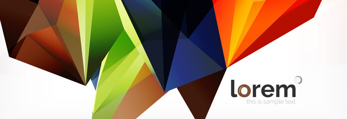 Vector colorful geometric triangle background, crystal banner design