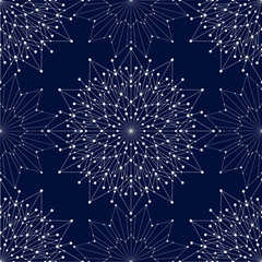 Seamless geometric pattern with connected lines and dots. Vector illustration