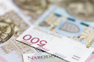 Zbliżenie na banknot 500 PLN - obrazy, fototapety, plakaty