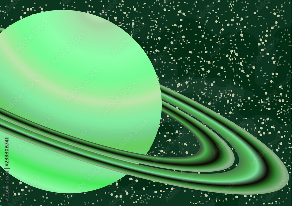 Wall mural planet saturn with an asteroid belt. starry colorful space background for your design. fantasy, cart