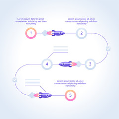 Startup project steps infographics. Vector flat illustration