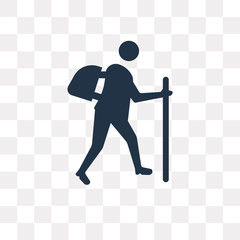 Trekking vector icon isolated on transparent background, Trekking  transparency concept can be used web and mobile