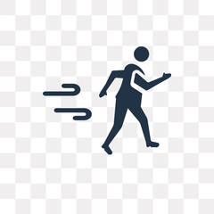 Running man vector icon isolated on transparent background, Running man  transparency concept can be used web and mobile