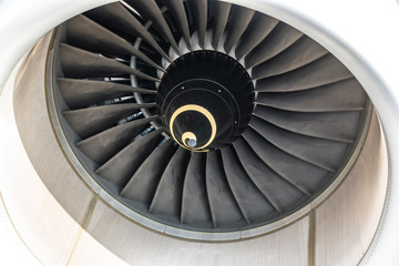 detail of an engine of airplane