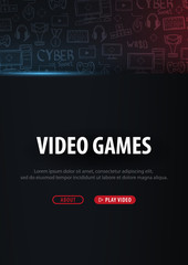 Cyber Sport banner. Esports Gaming. Video Games. Live streaming game match. Vector illustration.