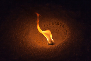 Small flame on Black background, Fire