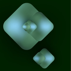 Geometric shapes rhombus on a dark background. Volume, bright colors, mesh. Abstract background for your design. Modern vector illustration.