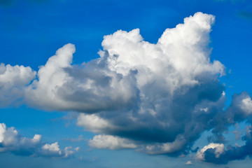 Naklejka na ściany i meble Cumulonimbus cloud form above tropical sea