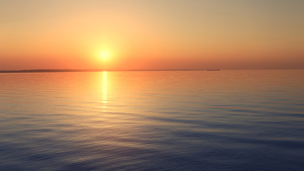 Obraz premium morning dawn on the river / bright rays of the rising sun