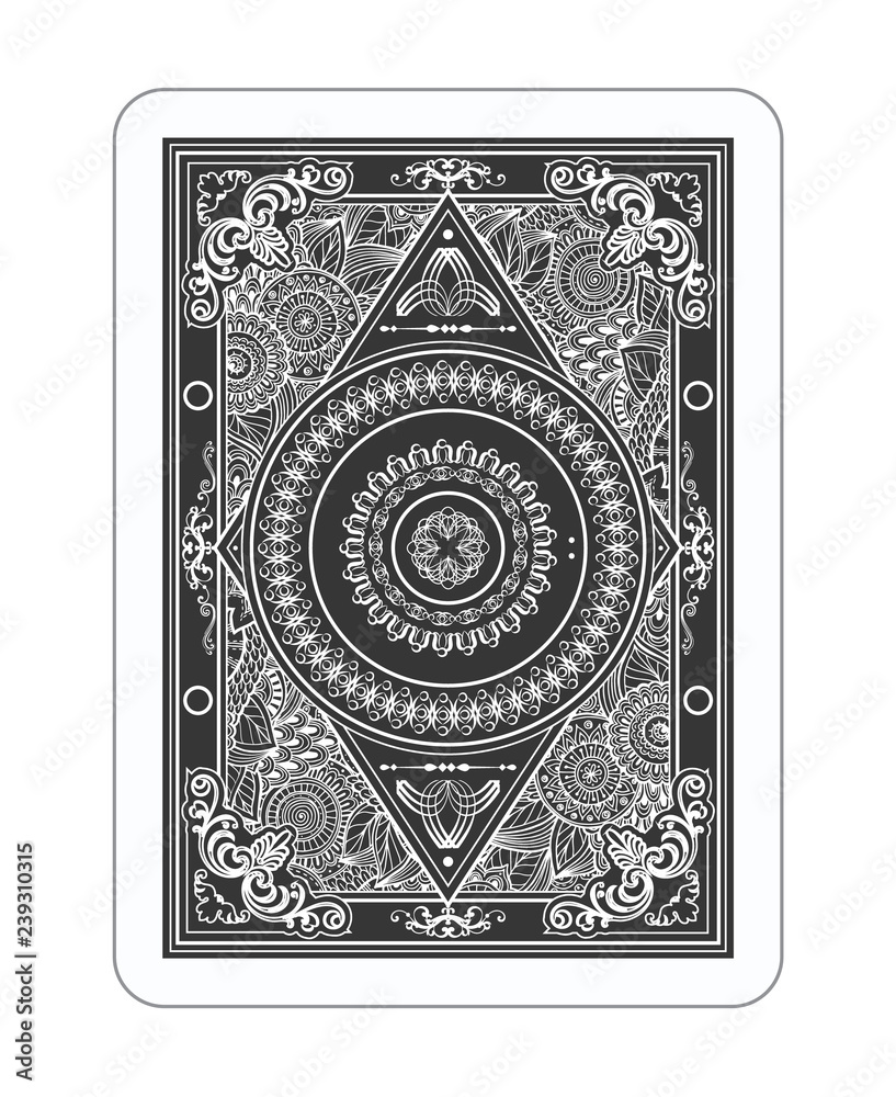 Wall mural playing cards in vintage style for poker. original design, many small details, retro style